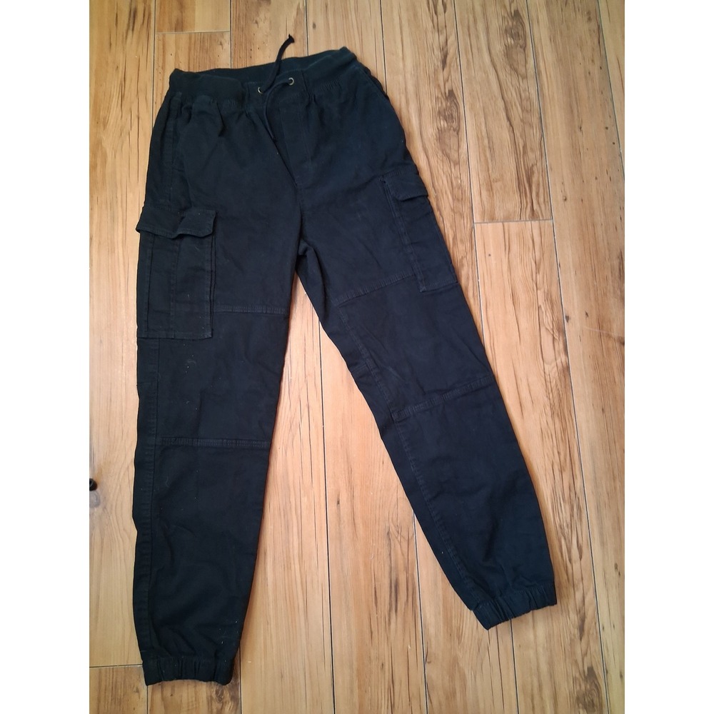 HM Boys Black Cargo Pants Elastic Waist Drawstring Size 12-13Y US 16